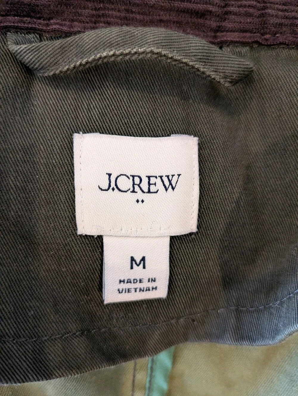 J. Crew Factory Cropped Field Jacket Mossy Green Brown Chore Barn Coat Size M